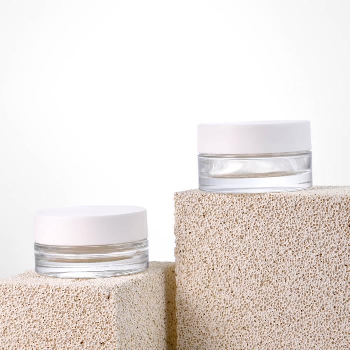 Low Profile Glass Cosmetic Jars 30ml 50ml JG-52150G